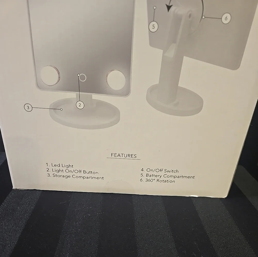 Olivia Rose Hollywood 4 LED Light Vanity Mirror 360° Rotation Smart Touch Sensor